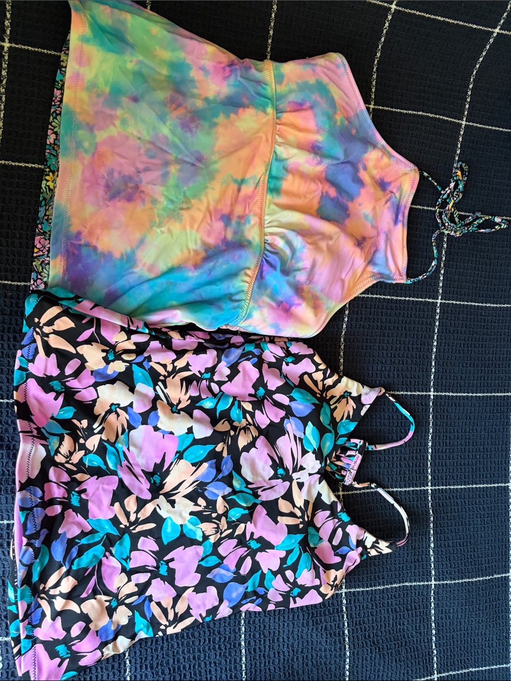 Raisins three (3) Multicolor Tie-Dye and Floral Tankini Tops Only